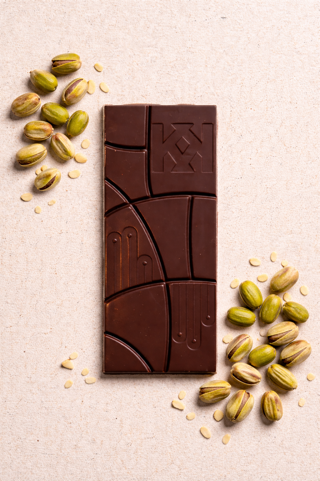Tablette praliné pistache croquante
